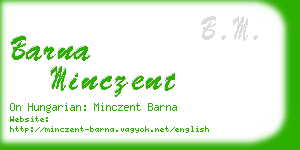 barna minczent business card